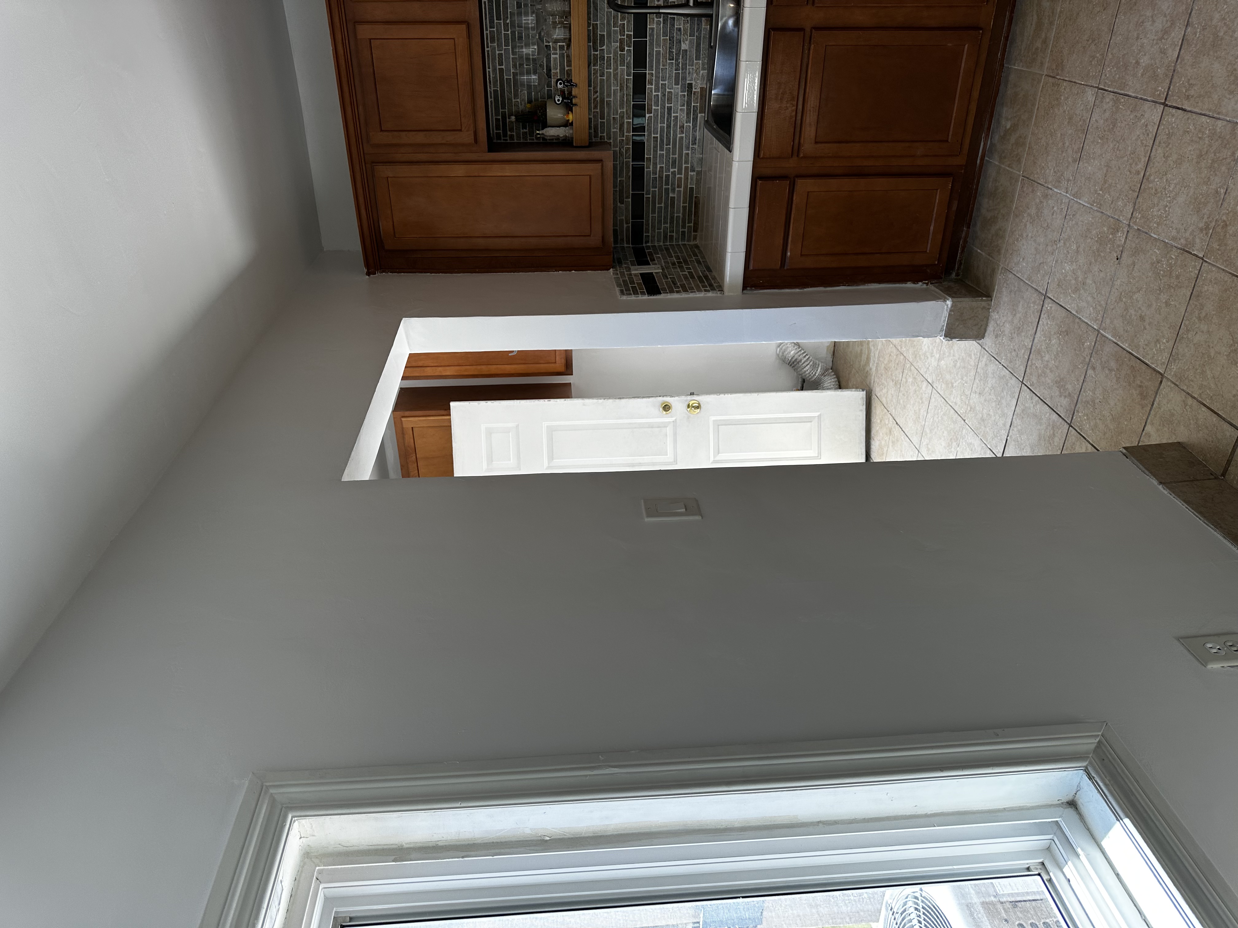 Repaired and repainted stairwell walls — South Bay home