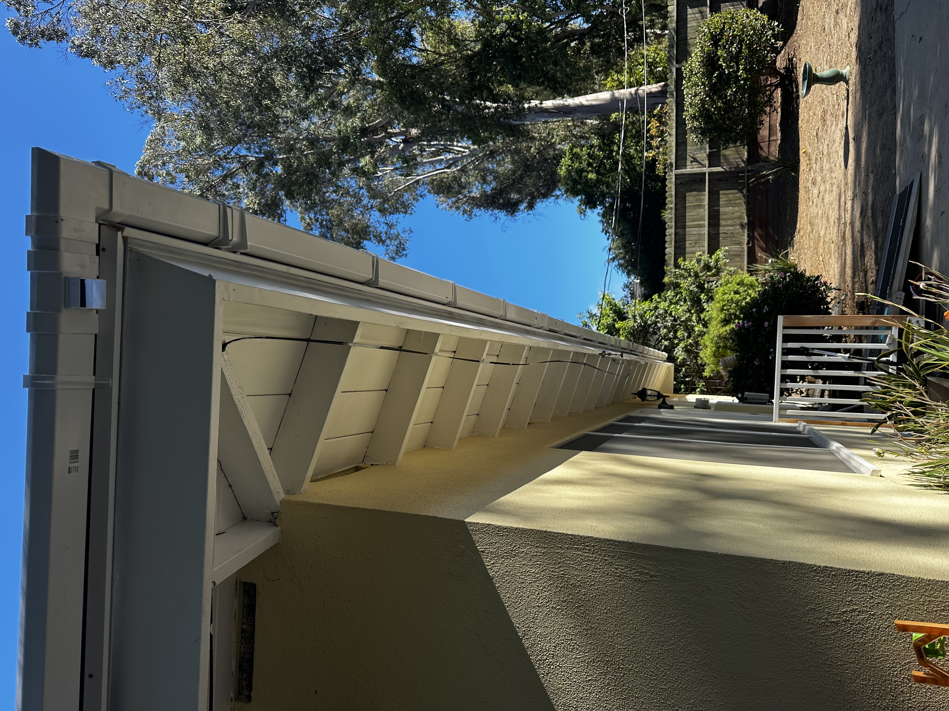 New gutter run along the roofline